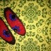 Back to School Kids Hair Clip (set of 2) : Poppy Fields in Red, Blue & Black Hair Bow Felt Beaded