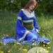 SALE Medieval Blue Dress and Corset Belt "Mistress Of The Hills"