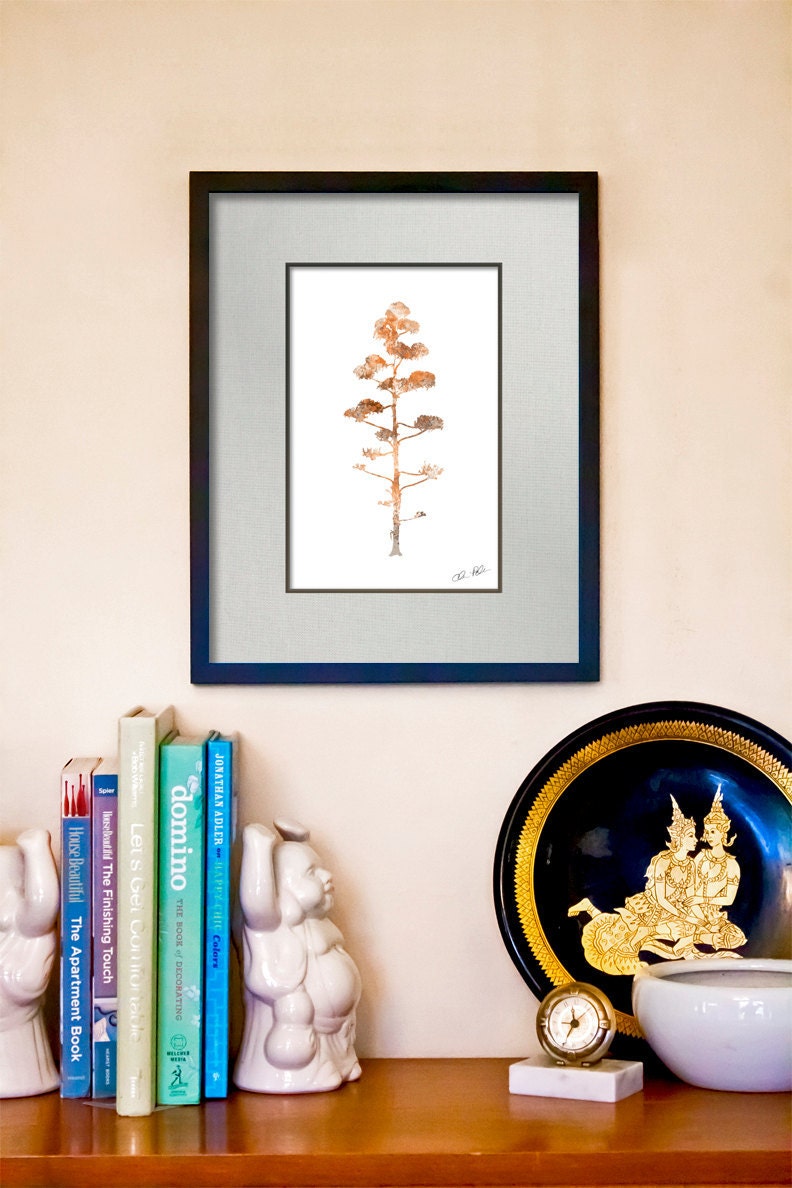 Ink and Paint Textured Desert Palm Arboreal Fine Art Print - 11x14 Giclée Art Poster