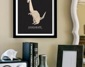 Papercraft Taxidermia: 11"x14" Origami Inspired Giraffe and Kangaroo Illustration