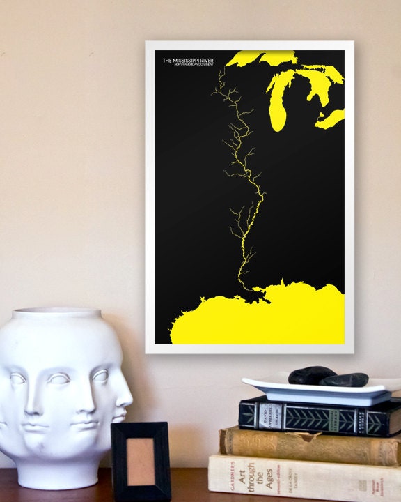 The Might of Nature: The Mississippi River - 11x17 Minimalist Art Geographical Print