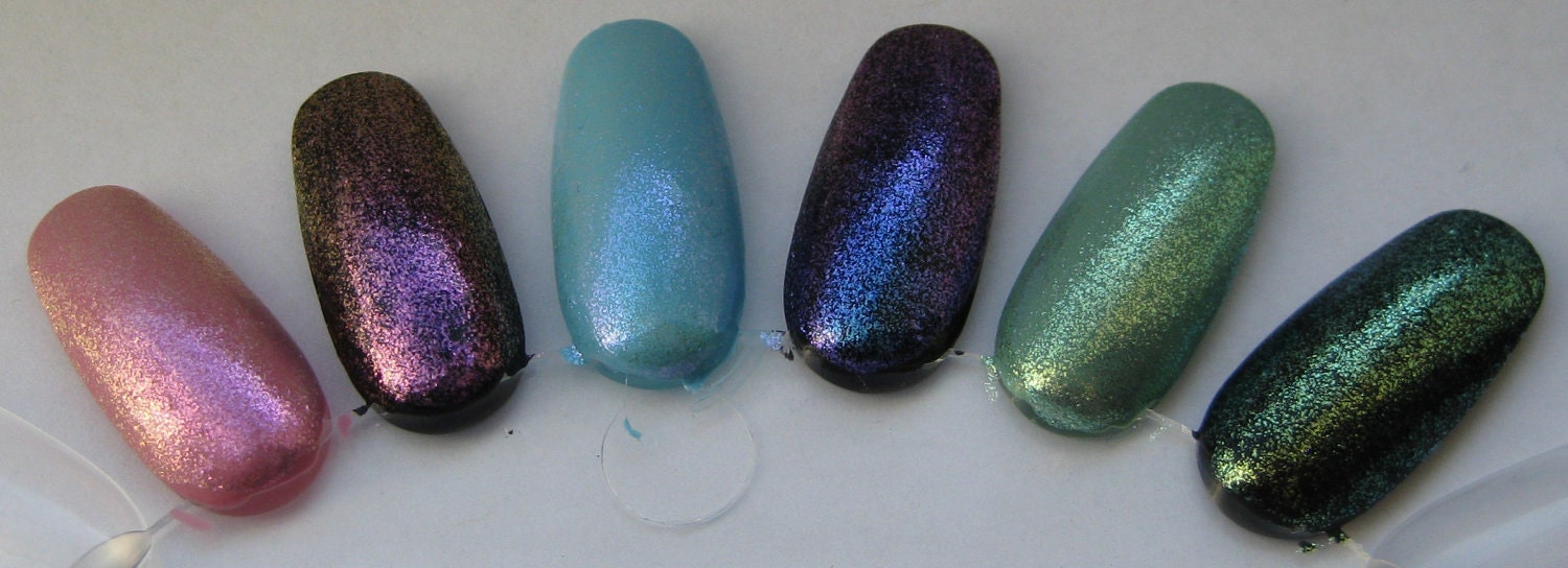 Splash Dream Ever Blue Star Jewel Duochrome Glass Fleck Top Coat Trio Custom Nail Polish 15mL each
