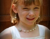 Junior Bridesmaid Gift-Flower Girl Gift-Flower Girl Jewelry-Miniature Bride-Junior Bride Jewelry-Pearl Necklace-Gifts Under 30