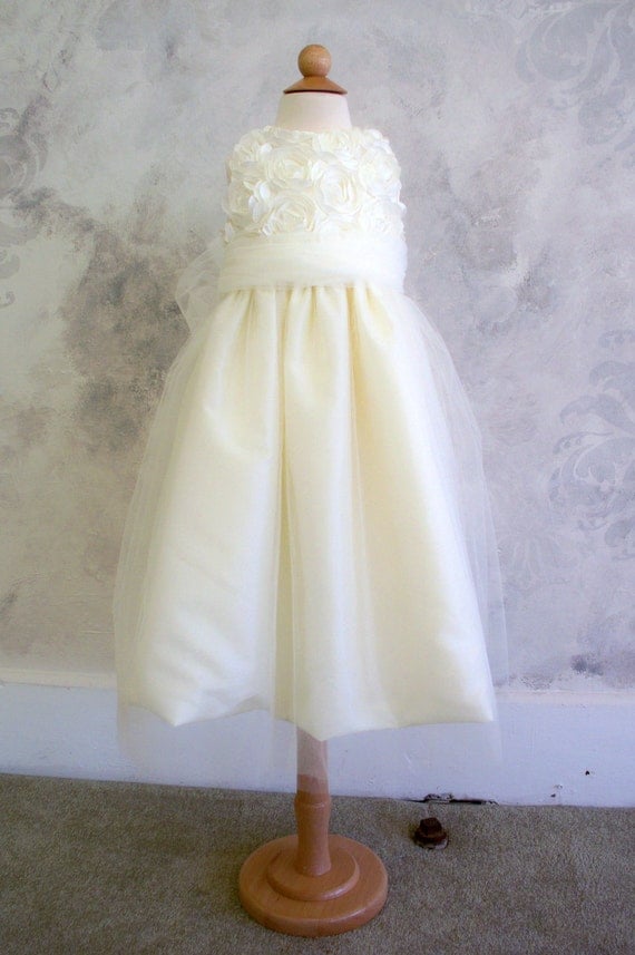 Flower Girl Dress with Floral Bodice