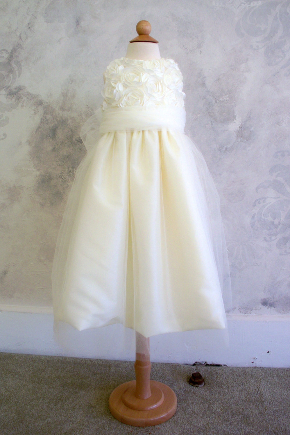 Flower Girl Dress with Floral Bodice