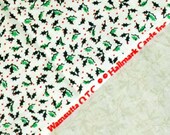 Vintage Cotton Fabric - 5 yds. 2" - Holly on White