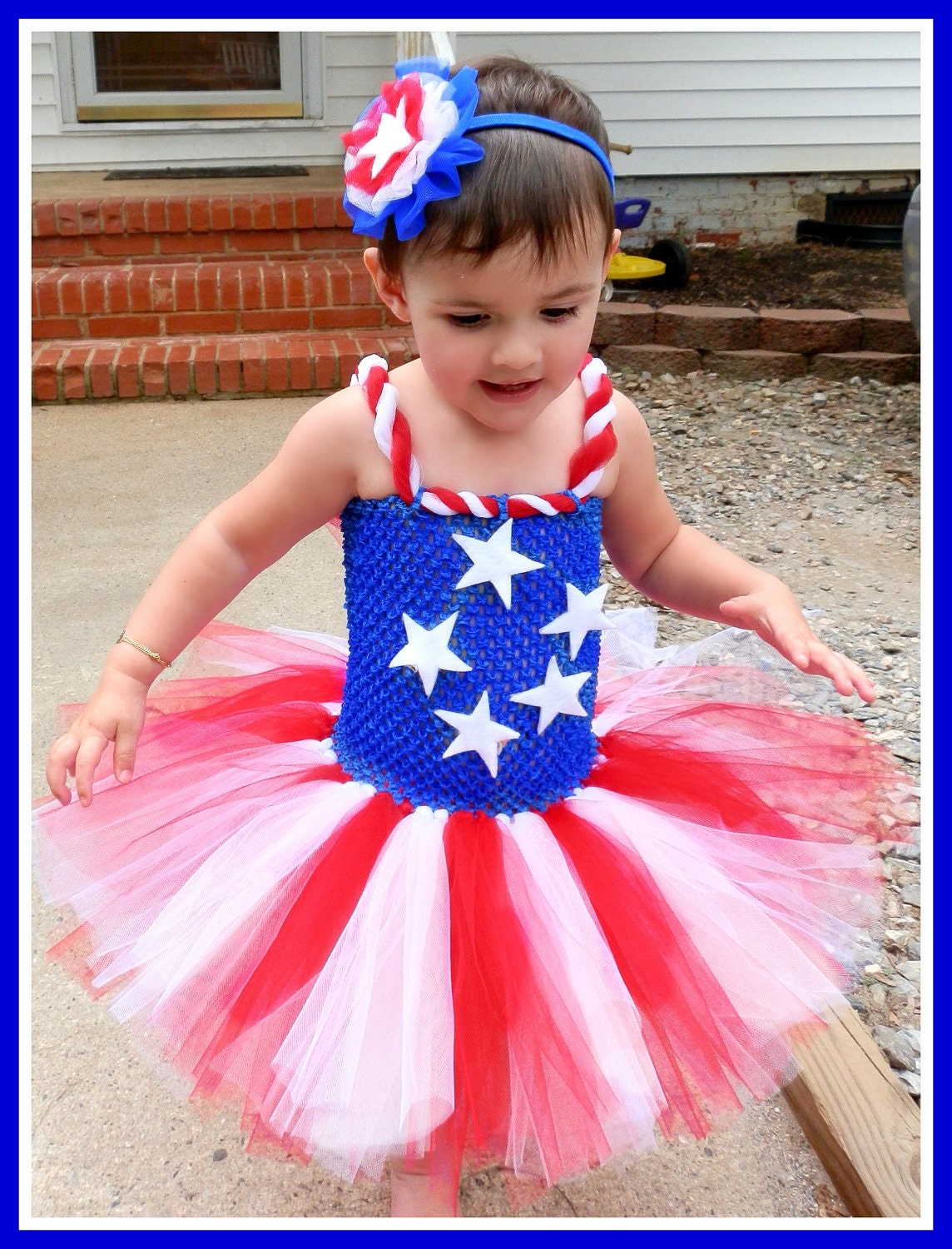 Red White and Blue, Fourth of July Tutu Dress