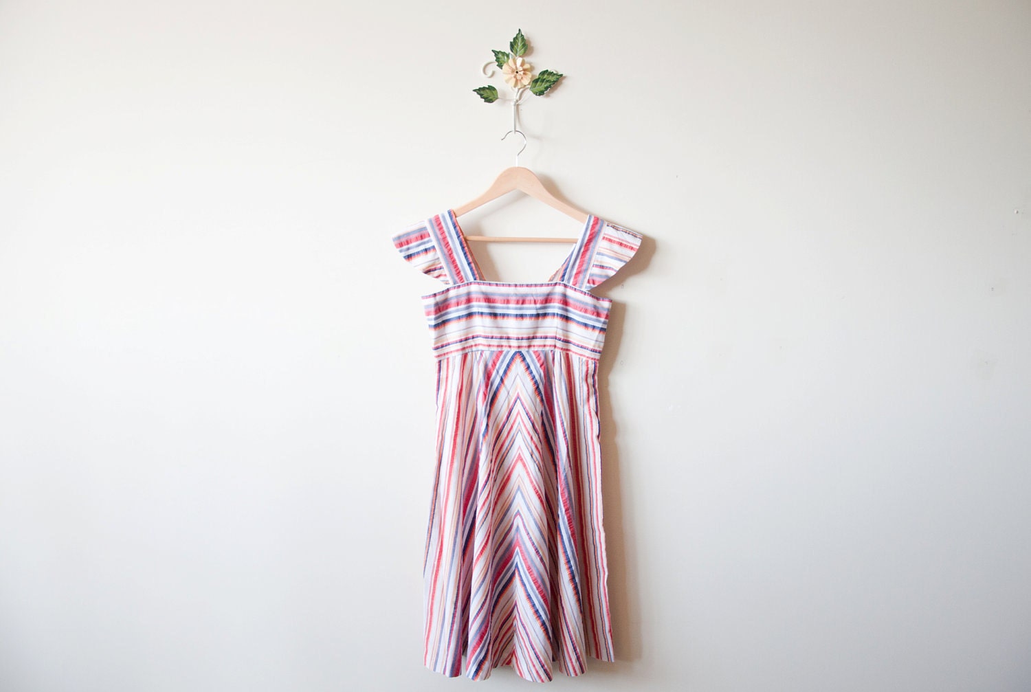 Vintage Candy Chevron Stripe Summer Dress - Small