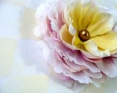 Pastel Floral Fascinator, Peony Hair Accessory, Silk Flower Hair Clip, Ombre Rose Gold White, Romantic Hair Accessory - "Let's Fall in Love"