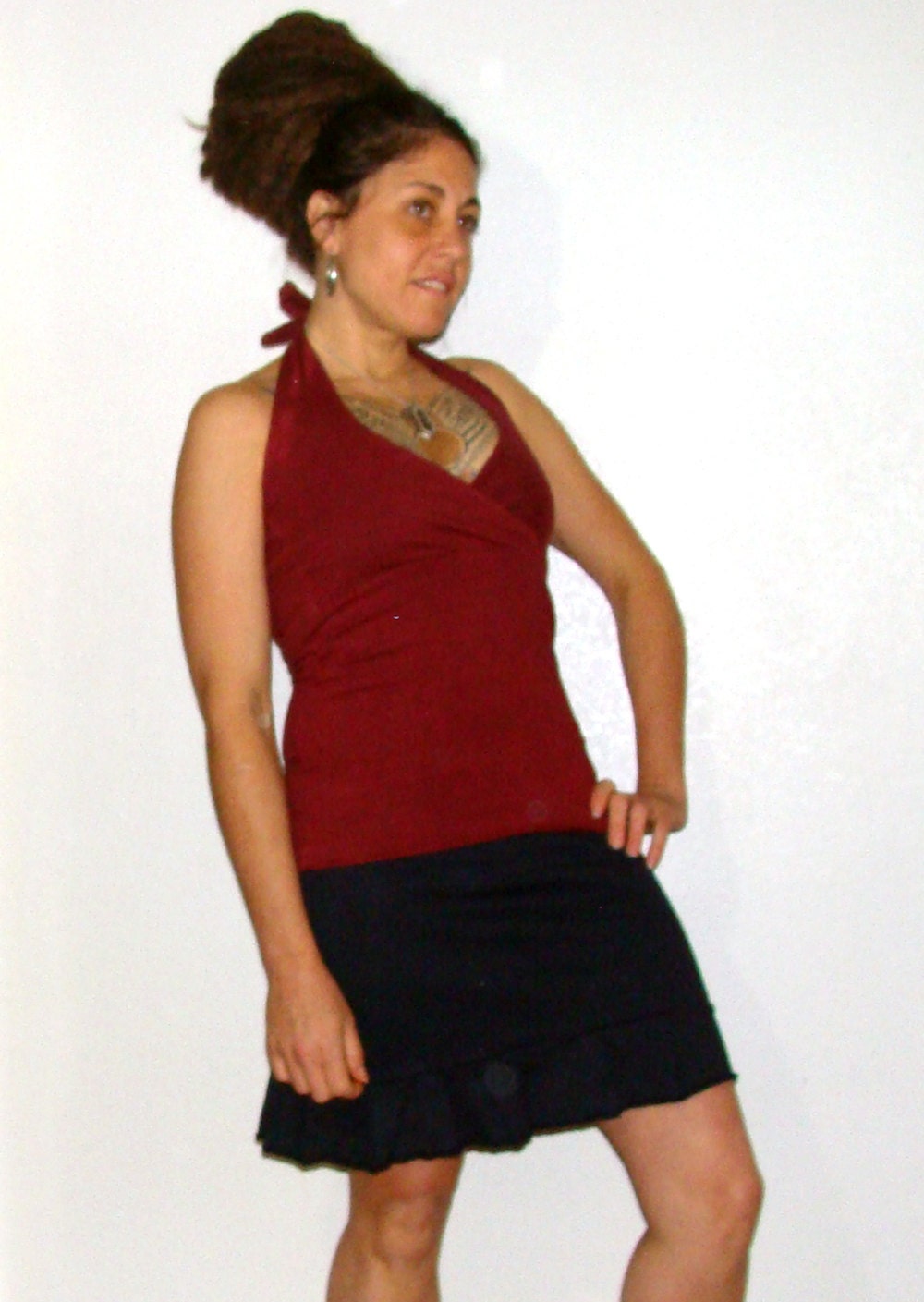 Organic Skirts - Organic Cotton and Hemp Ruffle bottom skirt  Custom made in your choice of hand dyed colors