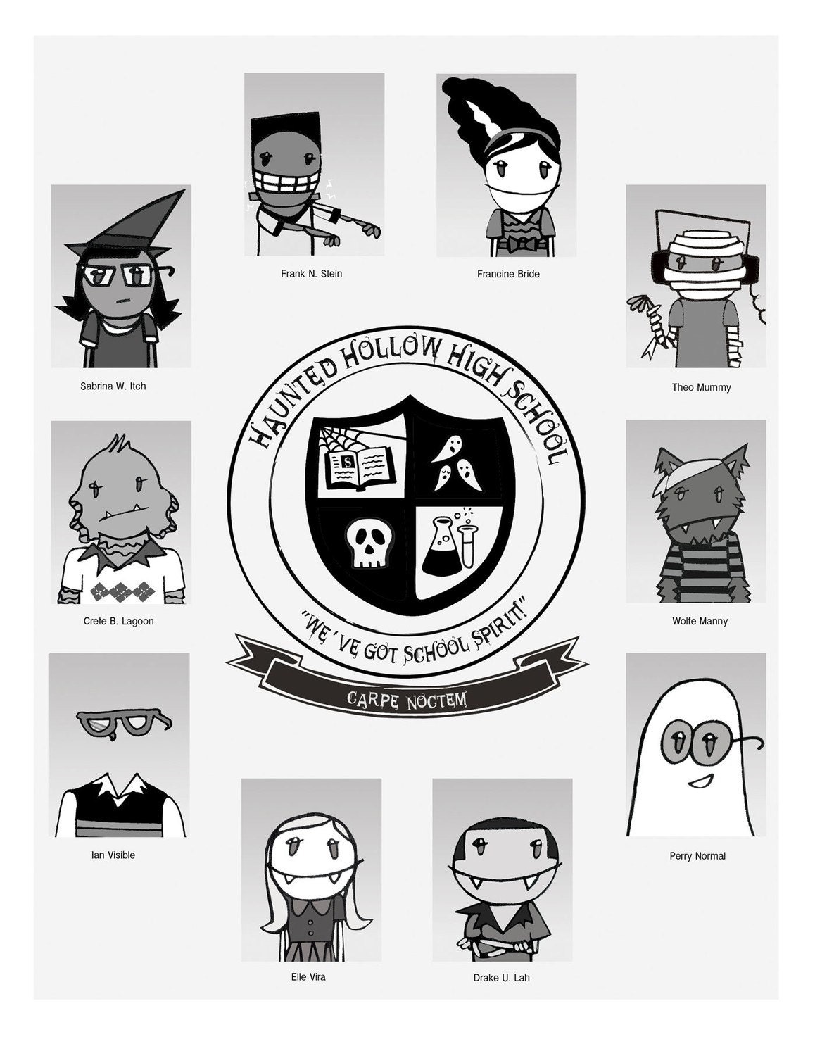 B-Horror High School, archival print of original illustration by Anna Tillett Designs