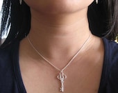 Key charm - sterling silver necklace