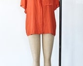 Vintage Silk Shirt in Orange Sz 8 1980s