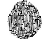 The Round Skyscraper 8x10 Abstract Fine Art Print of an Original Pen and Ink Drawing