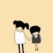 illustration kids, childs room, best friends forever art print drawing, bff, girl nursery children - You Are My Very Best Friend
