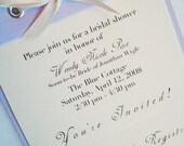Layered Bridal Shower Invitation with Ribbon and Envelope - Set of 10