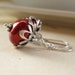 Merlot and Lace deep red glass pearl and crystal earrings