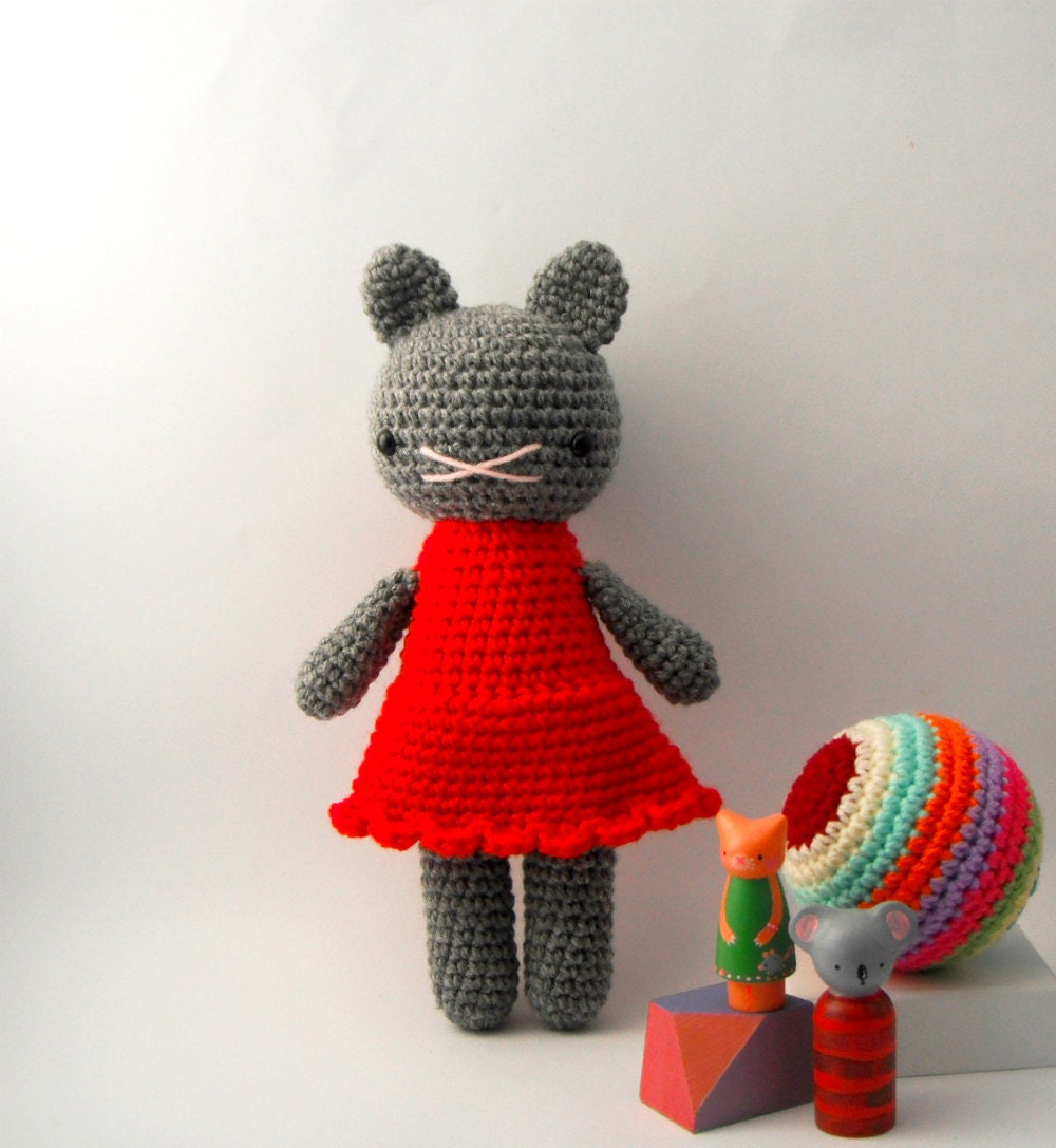 cat girl toy doll animal kitten children crochet amigurumi plushie .. little catherine