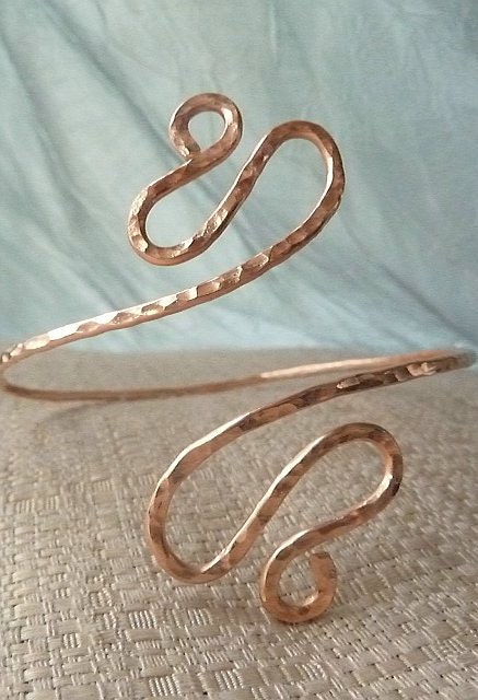 Hammered Jewelry - Egyptian Goddess Copper Upper Arm Cuff, Hammered Armband, Armlet - Comes in Silver or Gold Too