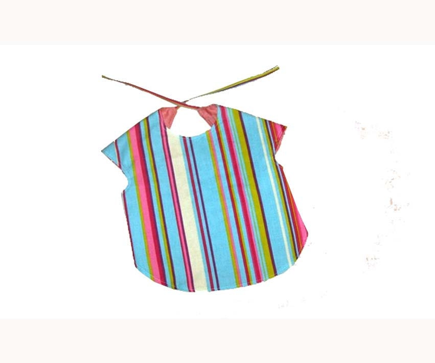 Baby shirt bib, size 6 to 18 months, Candilicious stripes