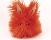 Orange Carrot Top Bunny Stuffed Toy Faux Fur Plushie Large Size