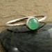 Mint Green Chrysoprase Ring, Hammered Silver Stacking Ring, Sterling Silver Ring