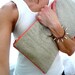 large CLUTCH with NEON piping - quilted zipper