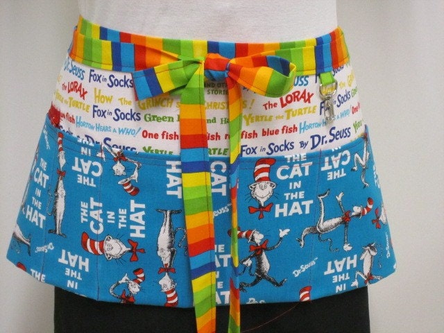 Dr. Seuss Cat in the Hat Zipper/Key Clasp Vendor Apron