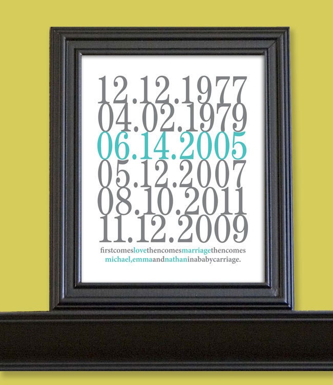 Subway Art, Custom Dates, Subway Prints, Large Print, 11x14