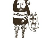 Don't Want No Small Feet Man - gocco screenprint