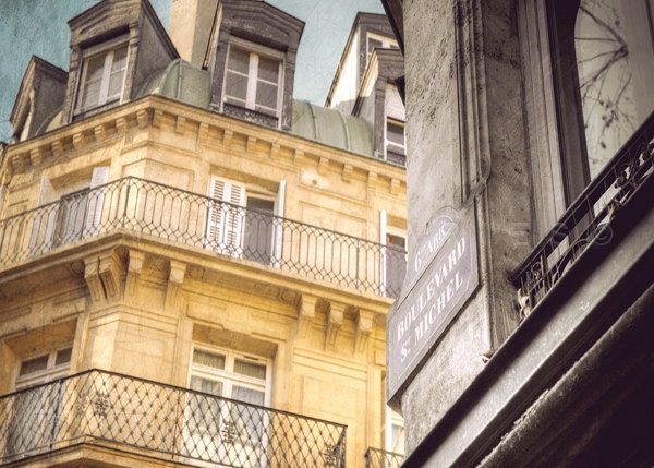 Fine art photography, Paris Photography, Paris decor, Yellow Wall Art, Paris street, yellow and gray, 8x10 (20X25 cm)