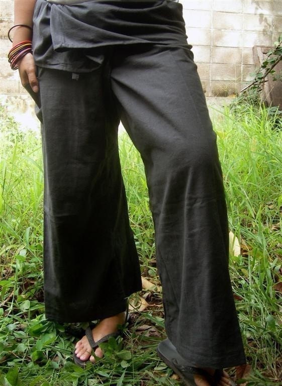 Gray CottoN THAI Fisherman Wrap Pants Perfect for All SIZE