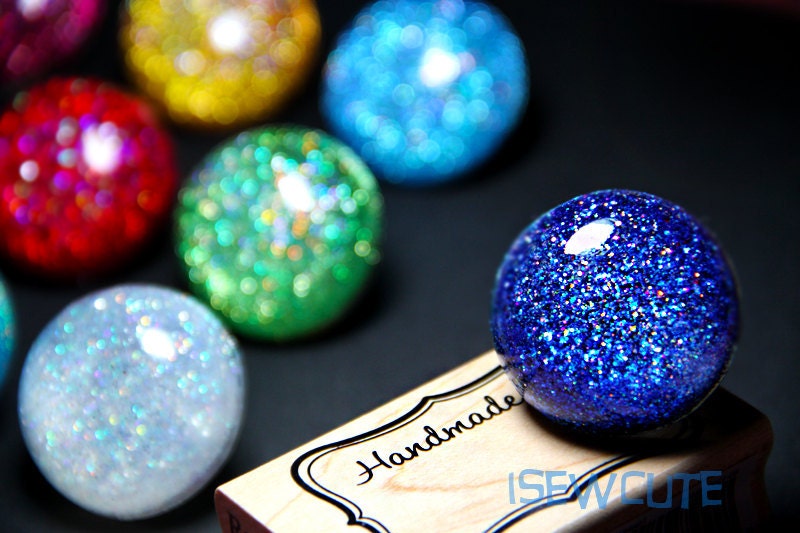 Birthstone Glitter Resin Jewelry - Simple Dome Statement Ring in Color of Your Choice Ready to Ship... handcrafted by isewcute