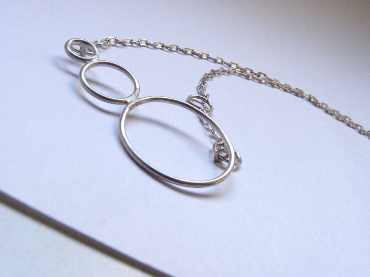 Bubble pendant, Round silver necklace, silver chain, Simple Classic Circles Necklace in  Sterling silver