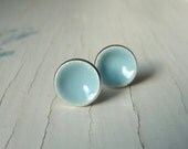 blue snow dot earrings