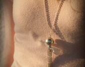 Silver Statement Necklace - Long Chain with tassel - Delicate pale silver vintage inspired - Seeing Stars - OOAK - Gift for her