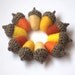 10 felted wool Acorns autumn Weddings favor country home decor rustic yellow orange brown gift Birthday decoration garland