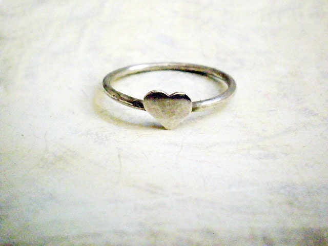 My silver heart ring- sterling silver little heart- size made to order.