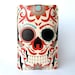 Leather iPhone (ALL) iTouch (ALL) HTC (Mozart/Desire) case - Sugar skull tattoo design