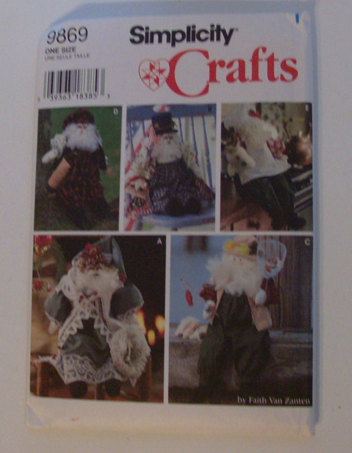 1996 Simplicity 9869 Santa and Clothes Craft Pattern UNCUT