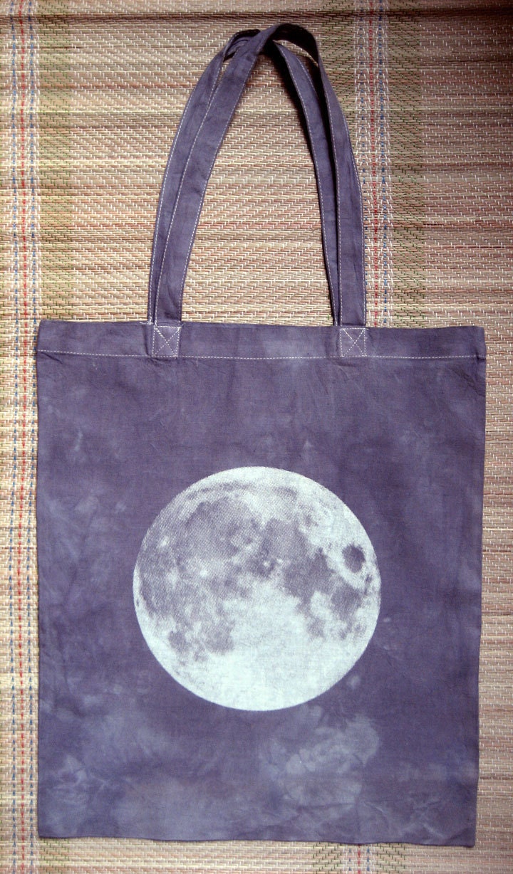 Night Moon Screenprinted Tote