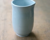 Wheel Thrown porcelain light blue handle-less pitcher