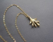 Coral Branch Necklace - Gold Coral Necklace - Branch Necklace -Summer Necklace - Vermeil Necklace - Sea Necklace
