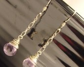 alluring light amethyst teardrop earrings // bridal bridesmaid jewelry // february birthstone