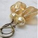 Pearl and bohemian glass earrings, pearl earrings, bohemian glass beads, honey color, vintage pearl