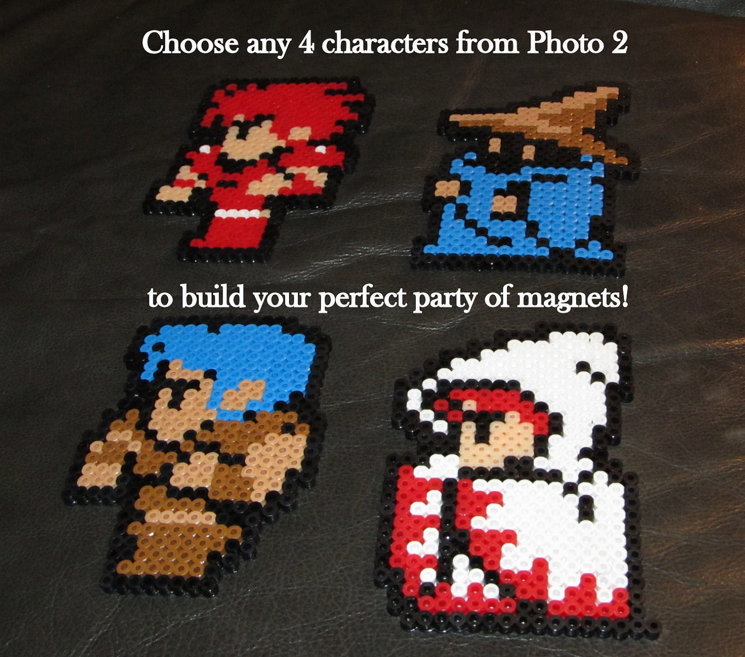 Set of 4 Choose any FOUR Light Warriors from the original Final Fantasy cast - Build your own party - magnet, wall hanging, holiday ornament