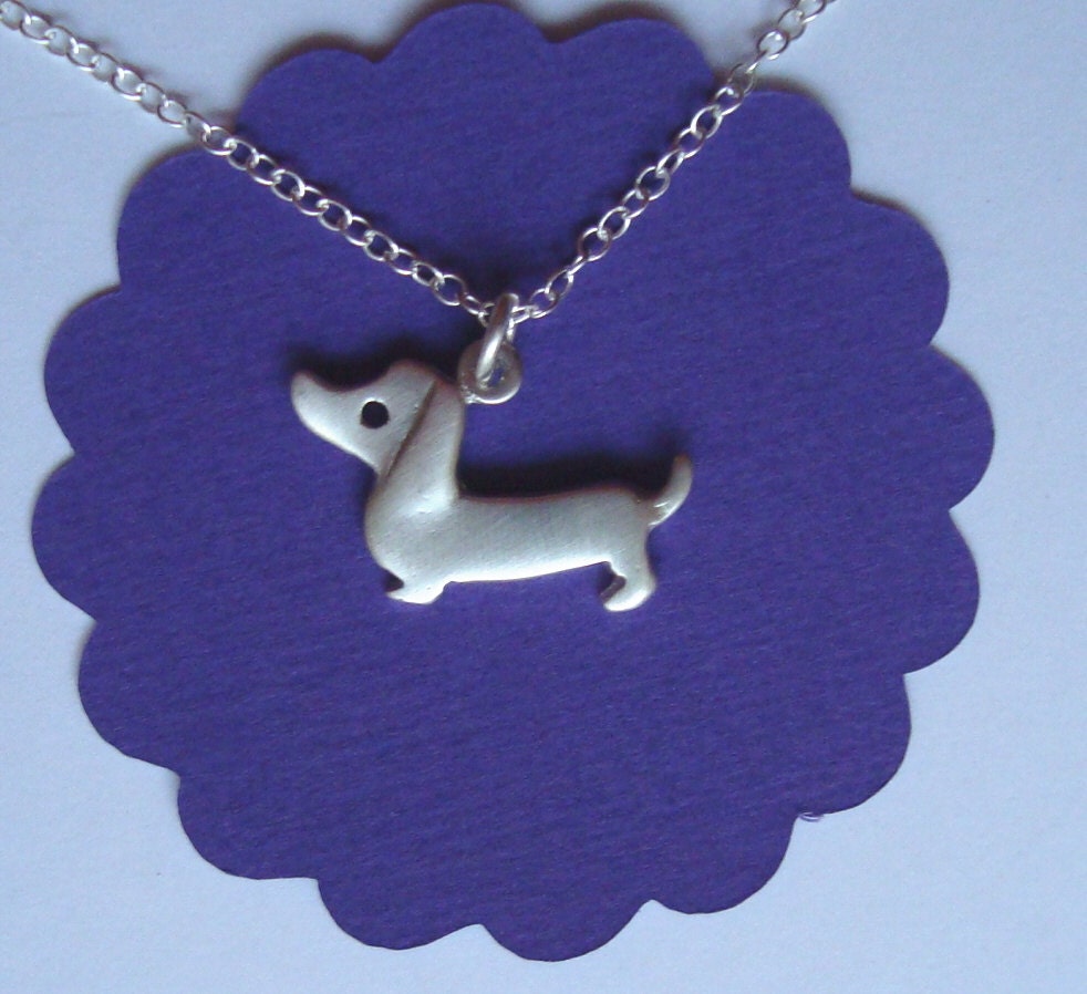 Dachshund Dog Necklace Pendant sterling silver Jewelry Gift Girl Kids Women Teen weenie mom  for her spring