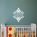 Shabby Chic damask MONOGRAM NAME wall decal, bedroom or baby girl nursery, vinyl lettering sticker (W00937)