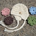 Solid Cream Organic Baby Girl Earflap Hat with Interchangeable Flowers