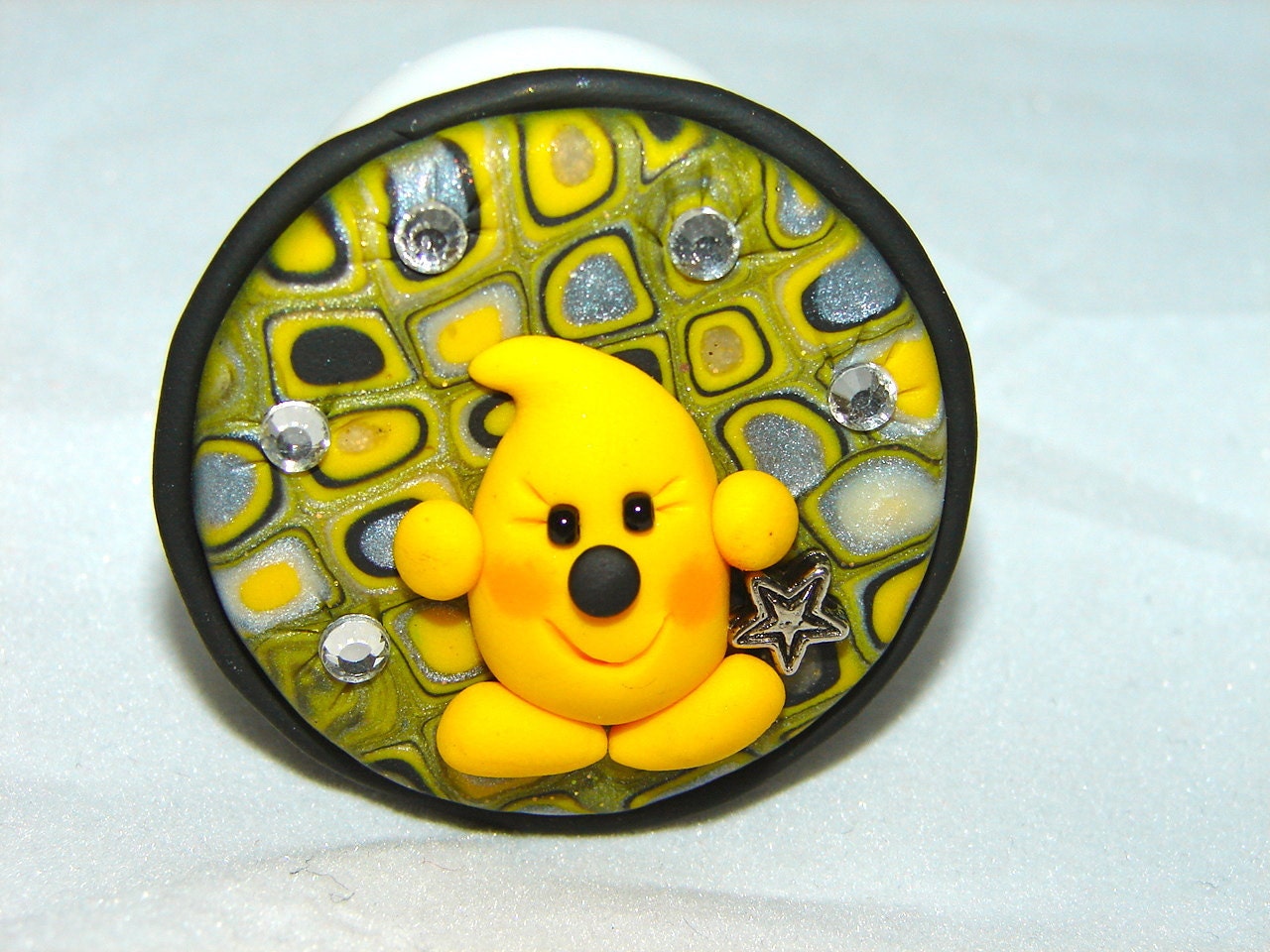 PARKER Polymer Clay CARMEX Lip Balm - Yellow Silver Black - Made to Order